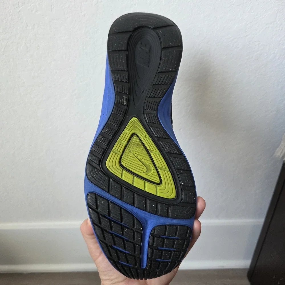 Nike Dual Fusion Run 3 Men 10.5 Black Blue Running‎ Shoes Athletic Gym